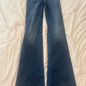 7 For All Mankind Blue Flare Wide Leg Jeans